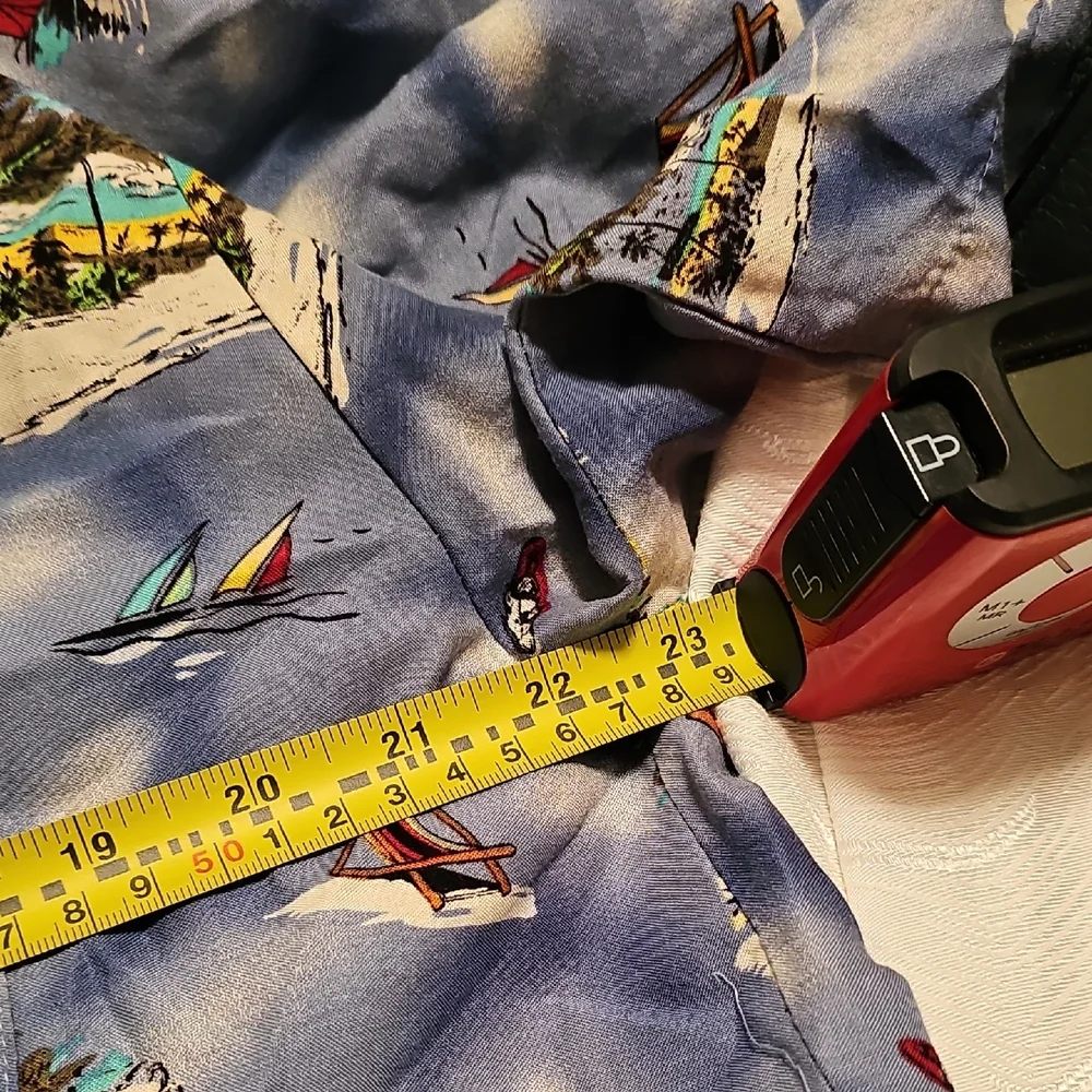 Ocean Current Multicolor Scenic Hawaiian Shirt Mens Large